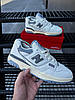 Чоловічі кросівки New Balance 550 сірі з білим кеди NB Нью Баланс 550 White Gray шкіряні для весна осінь, фото 6