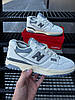 Чоловічі кросівки New Balance 550 сірі з білим кеди NB Нью Баланс 550 White Gray шкіряні для весна осінь, фото 2