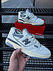 Чоловічі кросівки New Balance 550 сірі з білим кеди NB Нью Баланс 550 White Gray шкіряні для весна осінь, фото 4