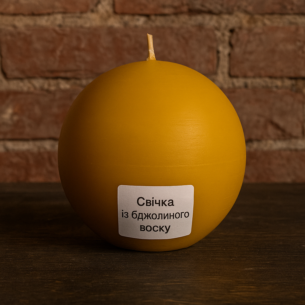 Свічка-шар із 100% бджолиного воску діаметром 65 мм