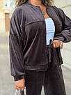 Велюровий спортивний жіночий костюм на молнії зі стрілками р.42-60 SPRING МОККО 769, фото 3