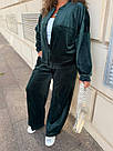 Велюровий спортивний жіночий костюм на молнії зі стрілками р.42-60 SPRING СМАРАГД 769, фото 2