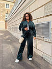 Велюровий спортивний жіночий костюм на молнії зі стрілками р.42-60 SPRING СМАРАГД 769, фото 9