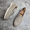 Лофери, туфлі чоловічі бежеві замшеві (натуральна замша) для чоловіків на весну осінь, розміри 40-45, фото 4