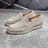 Лофери, туфлі чоловічі бежеві замшеві (натуральна замша) для чоловіків на весну осінь, розміри 40-45, фото 2