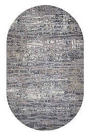 Сучасний сірий овальний килим LEVADO 08111A L. GREY-BEIGE