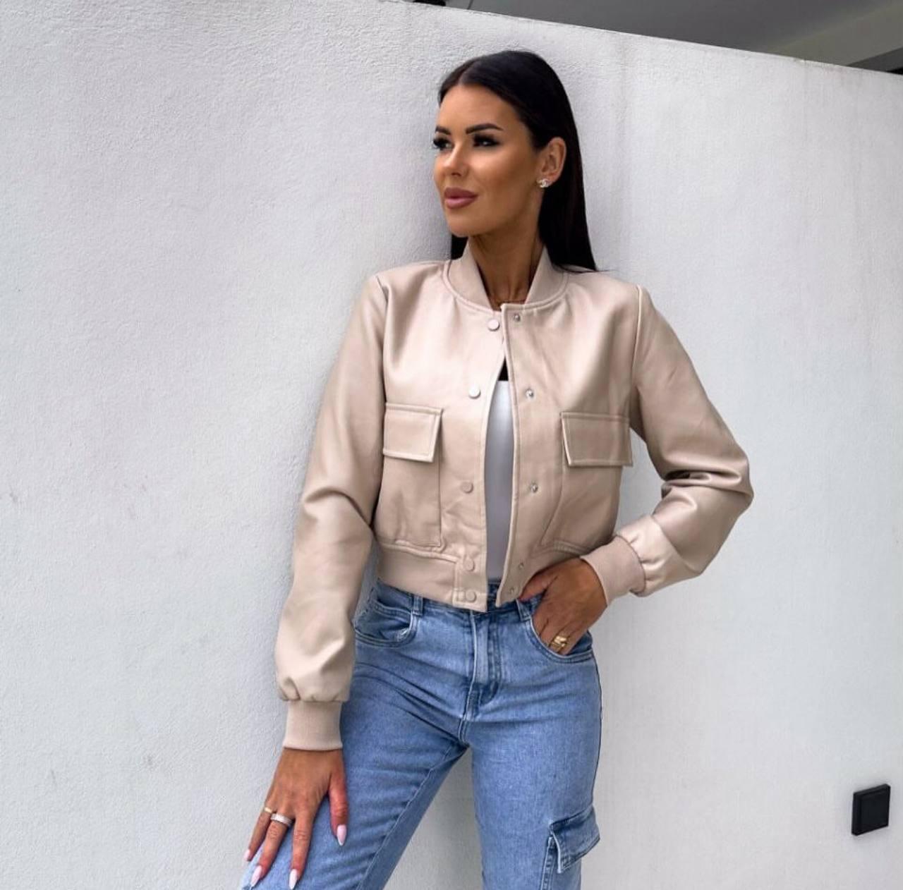 Жіноча Куртка Еко Шкіра На Байці 46-48,50-52,54-56,58-60(вф 600), фото 1