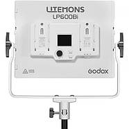 120W Набір постійного світлодіодного LED-світла/панель Godox Litemons LP600 2-Light Kit Bi-Color, автономні, фото 8