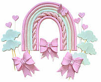 Набір цукрових прикрас "Рожева веселка з бантиками" ТМ"Iryska"