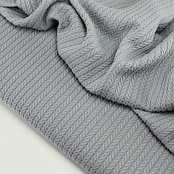 Бавовняне полотно "Косичка" сірого кольору 230 см № QRG-29