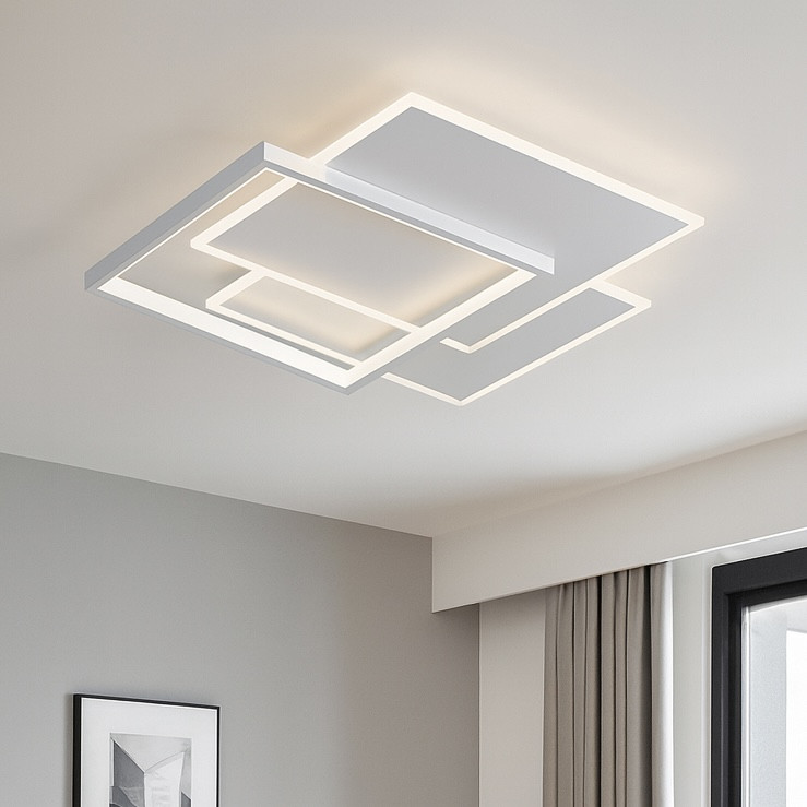 Стельова LED люстра до 18 м² без пульта 80W біла (VEGA Triple 10110-1), фото 1