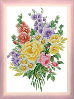 Набор для вышивания крестом ТМ "Леді" Букет с розами 1037