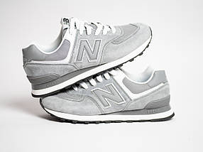 Чоловічі кросівки замшеві New Balance 574 Grey сірі