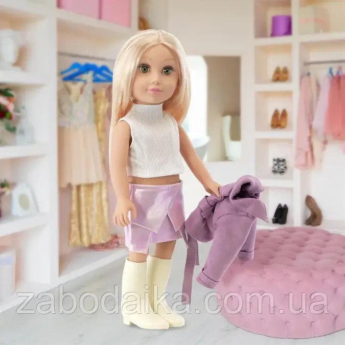Велика лялька 46 см красива дівчинка з довгим волоссям у платті W 18 N 21 A, фото 1