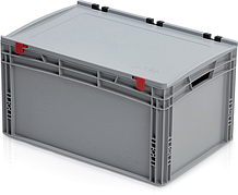 Євроконтейнер ТВА ЕB-6432 ручки відкриті з кришкою. Сірий (967200)