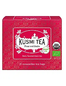 Чорний чай 4 Red Fruits Kusmi Tea у пакетиках 20х2г