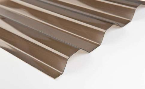 Полікарбонат, Лист ПВХ Marvec, 70/18, бронзовий 2*0,9 м. трапеція 0,8 мм, фото 1
