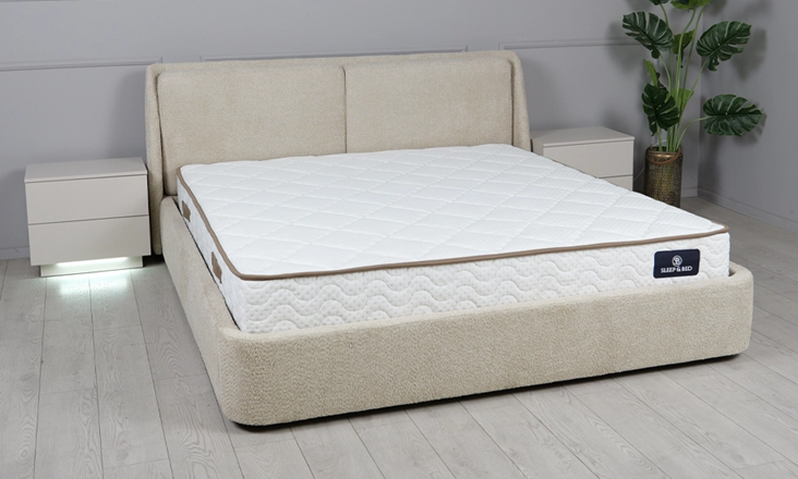 Ліжко Афіна тканина букле бежевий з підйомним механізмом 160*200 см