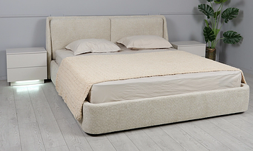 Ліжко Афіна тканина букле бежевий з підйомним механізмом 160*200 см, фото 5