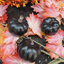Штучна гарбуз-муляжка гарбуз 7 см осінній декор чорна