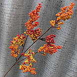 Штучна гілка ягода жовтогаряча калина 68 см., фото 5