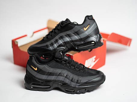 Чоловічі кросівки Nike Air Max 95 Black чорні з оранжевим, фото 1