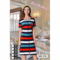 Жіночий халат на блискавці "Вискоза" Батал Розміри: 54,56,58,60,62 (49196)