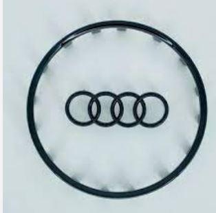 Рамка емблема керма AUDI A3 A4 A5 A6 A7 кільця ауді audi чорний глянець вставка в кермо АУДІ А3 А4 А5 А6 А7