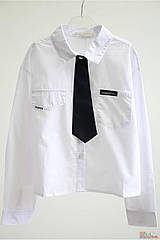ОПТОМ Сорочка біла з краваткою для дівчинки (164 см.)  Sasha Wawa 2125000880136