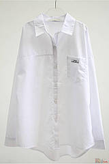 ОПТОМ Сорочка біла з кишенею Denim для дівчинки (140 см)  Sasha Wawa 2125000880167