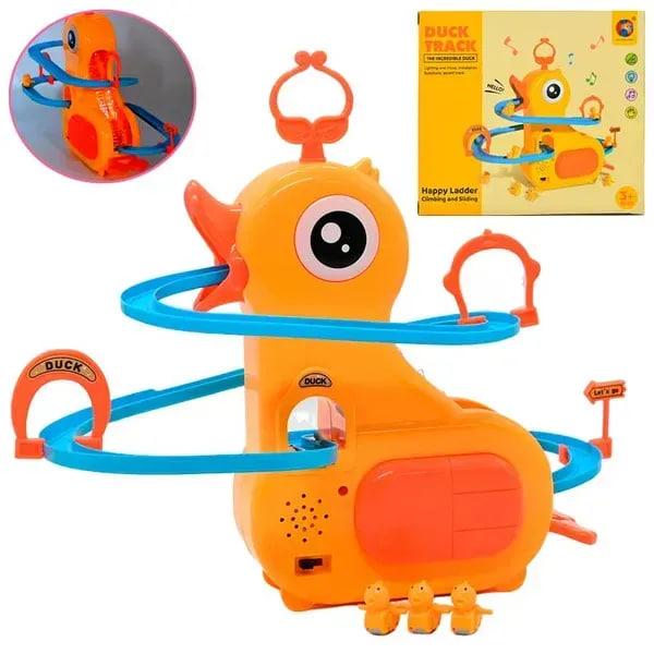 Музична іграшка-трек каченята на гірці (бігаючі 3 качки на гірці) Duck Track 768-124, жовтий з блакитним