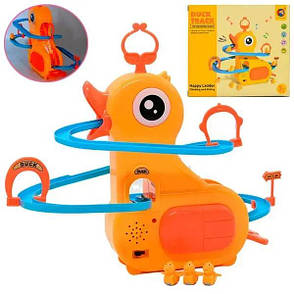 Музична іграшка-трек каченята на гірці (бігаючі 3 качки на гірці) Duck Track 768-124, жовтий з блакитним, фото 1