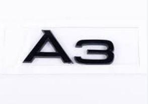Шильдик емблема напис на багажник AUDI A3 колір чорний, фото 1
