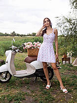 Жіночий квітковий сарафан міні зі штапелю Smf9459, фото 2