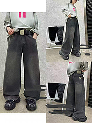 Стильні підліткові джинси багі чорному кольору у 29 розміріна ріст 155