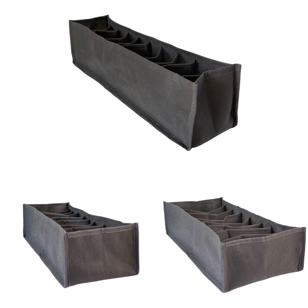 Набір гнучких орагнайзерів без картону для зберігання білизни та дитячих речей - XS, S, M (сірий), фото 1