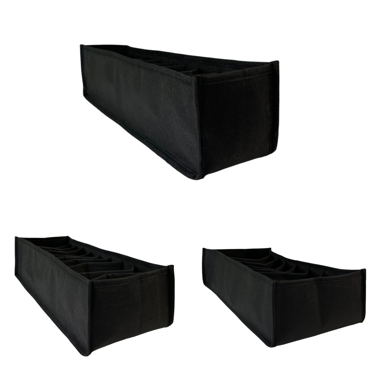 Набір гнучких орагнайзерів без картону для зберігання білизни та дитячих речей - XS, S, M (чорний), фото 1