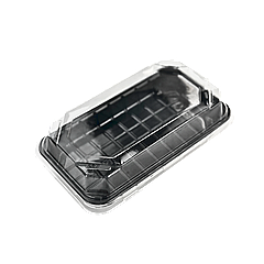 Упаковка для суші, ролів та холодних страв 185х100 мм, чорна 10 шт