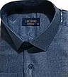 Класична однотонна чоловіча сорочка Lucciano vd-0005 синя з довгим рукавом, ошатна, стильна, фото 7