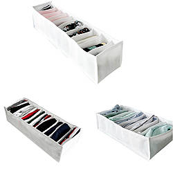 Набір із 3 м’яких органайзерів ORGANIZE зі спанбонду для зберігання білизни та дитячих речей (білий)