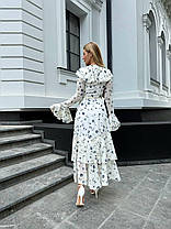 Розкішне жіноче шифонове плаття міді з воланами та воланами Smf9460, фото 3