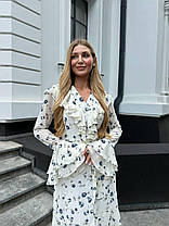 Розкішне жіноче шифонове плаття міді з воланами та воланами Smf9460, фото 4