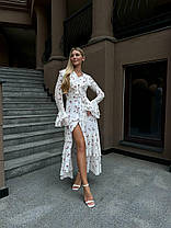 Розкішне жіноче шифонове плаття міді з воланами та воланами Smf9460, фото 5