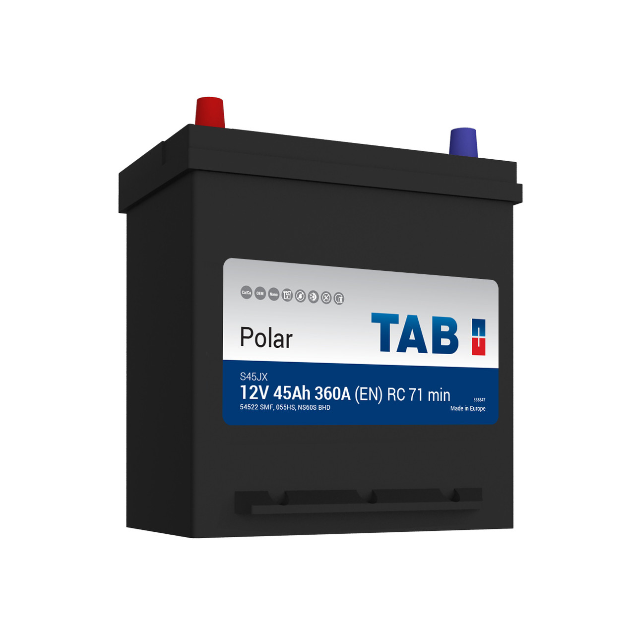 Автомобільний акумулятор TAB Polar S Japan 12В 45Ач 360А(EN) L+ TPSJ45-1S Акція!!!, фото 1