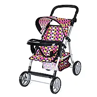 Коляска для куклы Melogo с регулируемой ручкой, козырьком и корзиной (9366T/018)