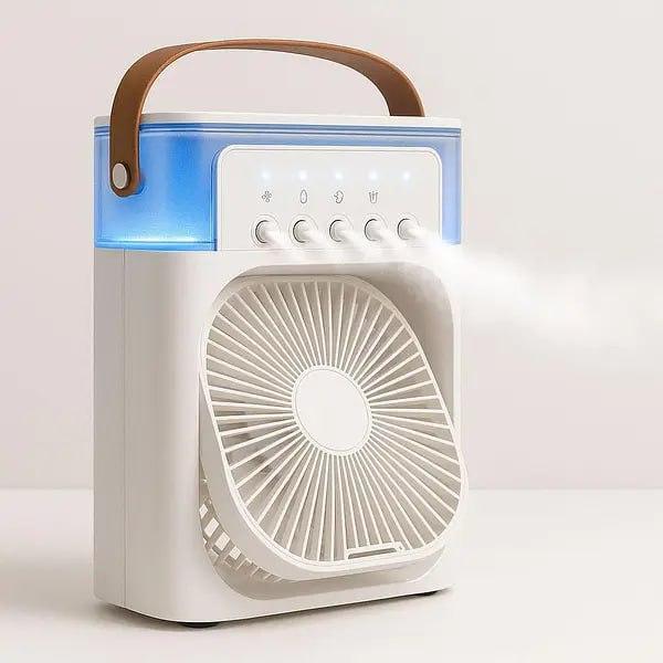 Портативний настільний міні вентилятор з зволожувачем з LED підсвічуванням, фото 1