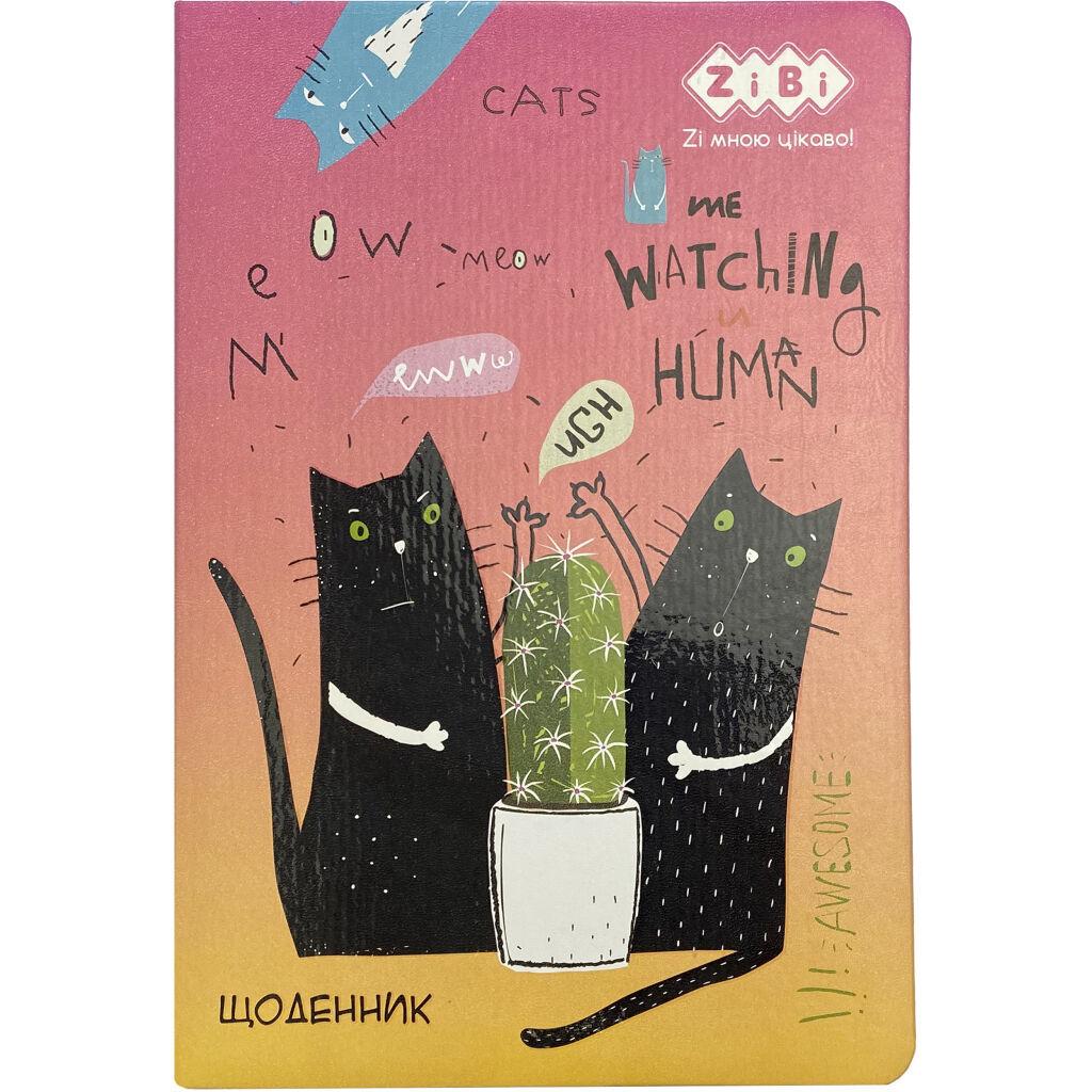 Щоденник шкільний ZiBi Cactus В5 Тверда обкладинка зі штучної шкіри з поролоном 48 аркушів (ZB.13227-11), фото 1
