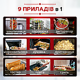 Потужний аерогриль 12 л Domotec 2800 Вт з регулюванням температури і антипригарним кошиком на 8 л фритюрниця безолійна, фото 4