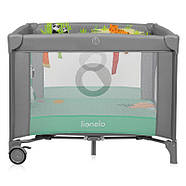 Манеж ігровий дитячий Lionelo Mille Plus Grey Green (складаний, матрац, сумка для зберігання) Сіро-зелений, фото 3