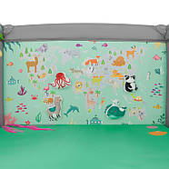 Манеж ігровий дитячий Lionelo Mille Plus Grey Green (складаний, матрац, сумка для зберігання) Сіро-зелений, фото 6